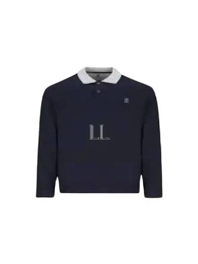 Embroidery Logo Long Sleeve Polo Shirt Black - BRUNELLO CUCINELLI - BALAAN 2