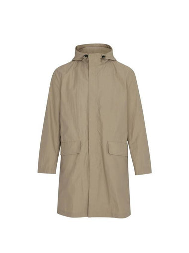 Loose Fit Hooded Single Coat Beige - SOLEW - BALAAN 1