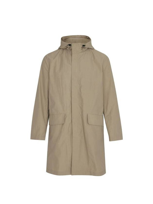 Loose Fit Hooded Single Coat Beige - SOLEW - BALAAN 1