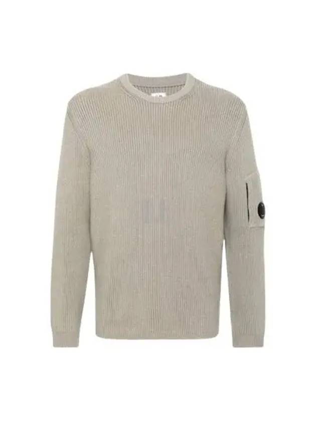 Full Rib Crew Neck Knit Top Beige - CP COMPANY - BALAAN 2