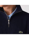 Logo Half Zip Up Cotton Sweatshirt Navy - LACOSTE - BALAAN 6