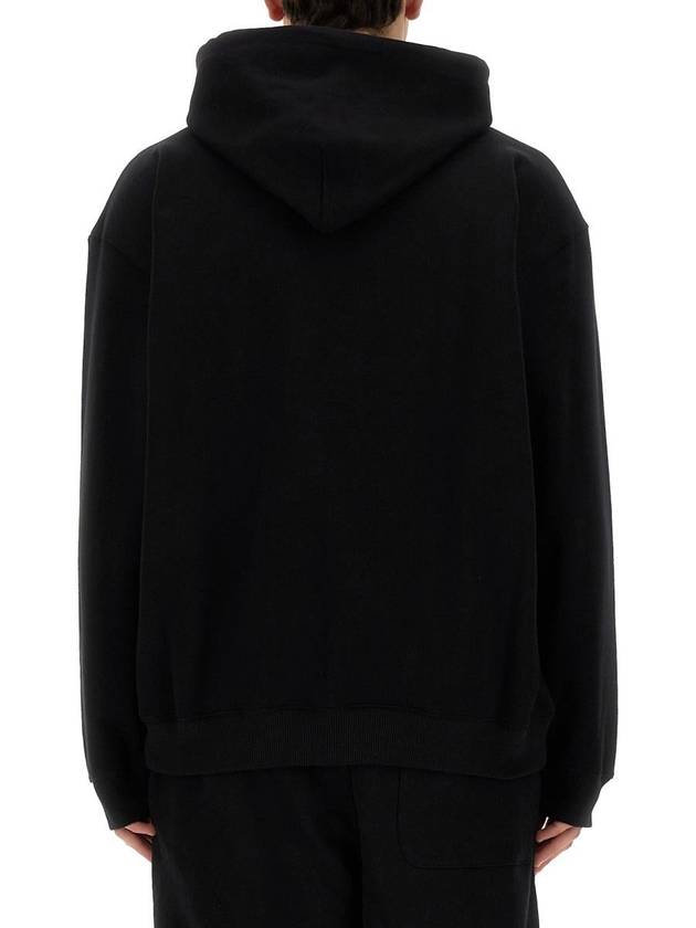 Logo Print Cotton Hoodie Black - MSGM - BALAAN 4