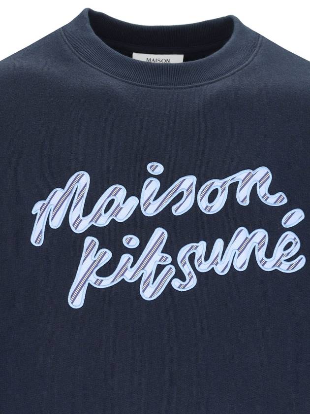 Handwriting Striped Comfort Sweatshirt Navy - MAISON KITSUNE - BALAAN 4