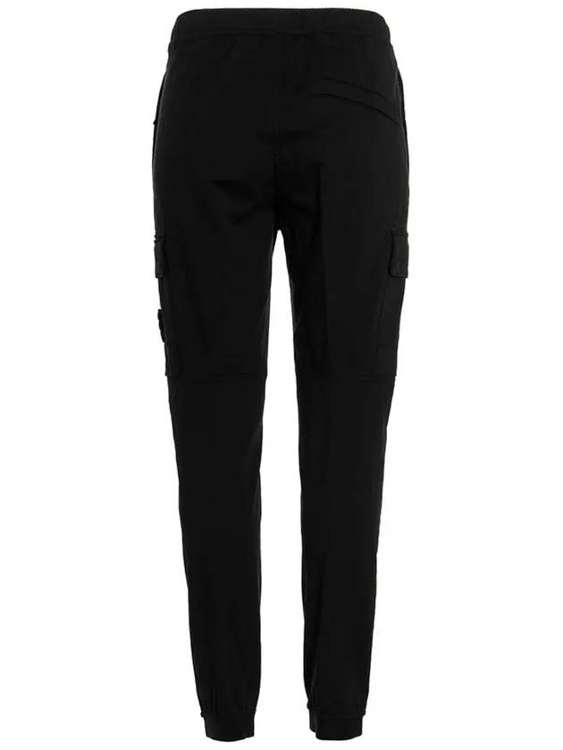 Stretch Cotton Wool Satin Cargo Pants Black - STONE ISLAND - BALAAN 3