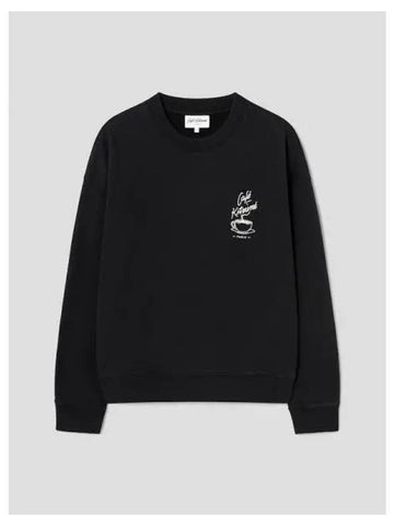 Unisex Cafe Kitsune Coffee Mug Relax Fit Sweatshirt Black Domestic Product GM0024040987821 - MAISON KITSUNE - BALAAN 1