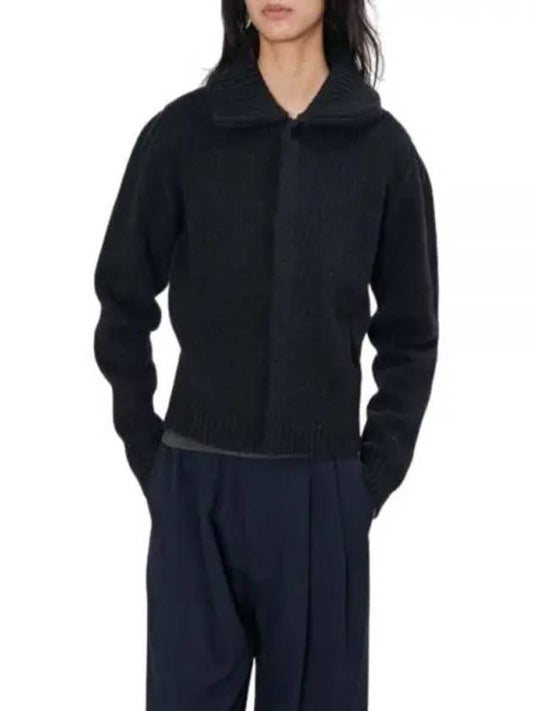 Snap Button Alpaca Blend Cardigan Black - LEMAIRE - BALAAN 2