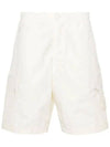 Cargo Bermuda Comfort Fit Cotton Shorts Off White - STONE ISLAND - BALAAN 2