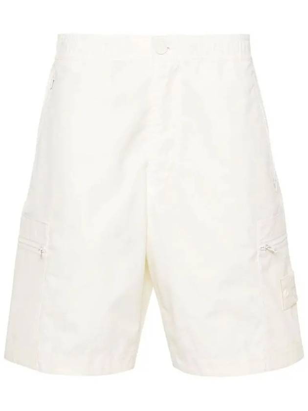 Cargo Bermuda Comfort Fit Cotton Shorts Off White - STONE ISLAND - BALAAN 2