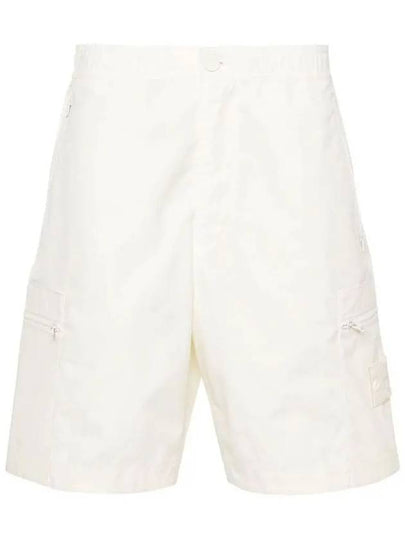 Cargo Bermuda Comfort Fit Cotton Shorts Off White - STONE ISLAND - BALAAN 2