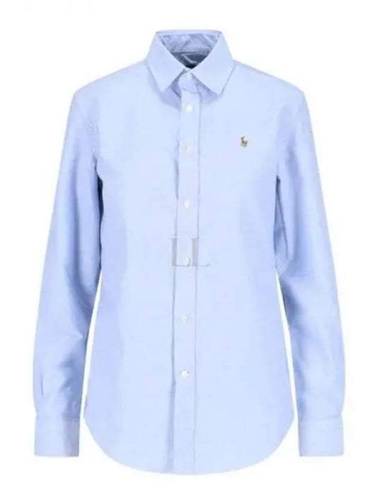 Pony Classic Fit Long Sleeve Shirt Blue - POLO RALPH LAUREN - BALAAN 2