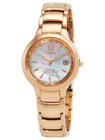 Citizen Eco-Drive Perpetual World Time Mother of Pearl Dial Ladies Watch EC1173-87Y - CITIZEN - BALAAN 1