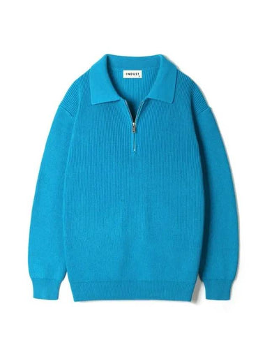 Bruno half zip-up collar knitblue - INDUST - BALAAN 1