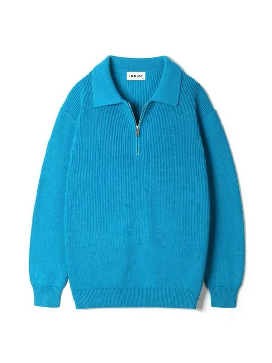 Bruno half zip-up collar knitblue - INDUST - BALAAN 1