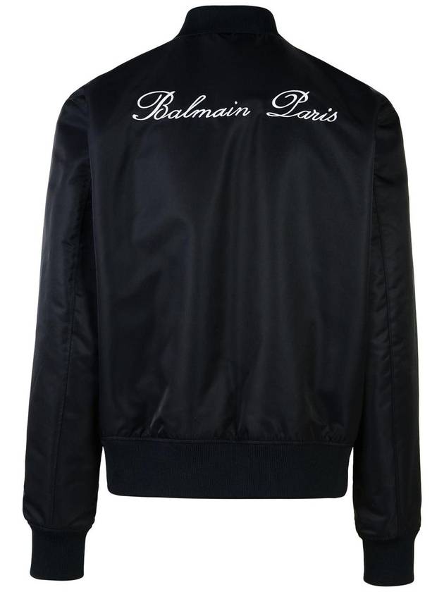 Balmain Dark Blue Polyamide Bomber Jacket - BALMAIN - BALAAN 3