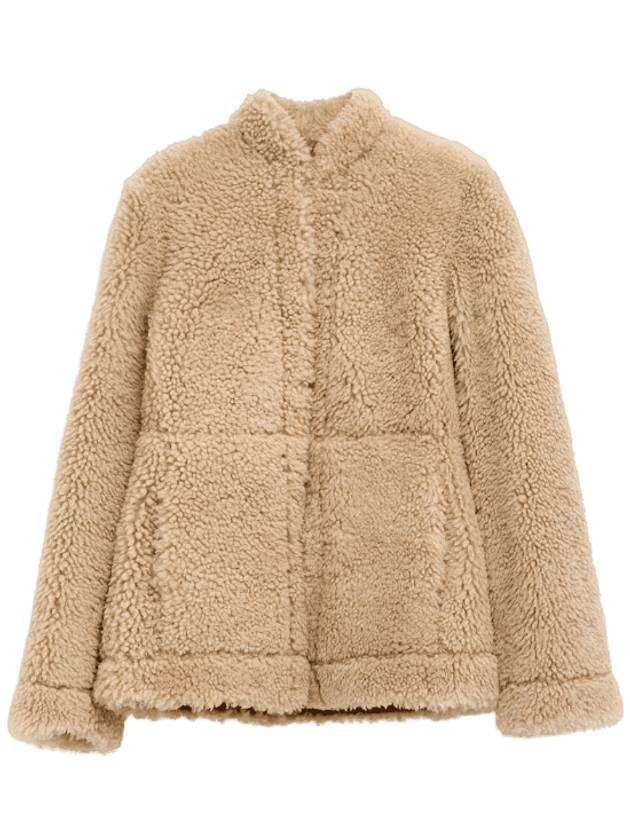 Cinched shearling jacket butter 244 WRO0153 LE0095 092 - TOTEME - BALAAN 1