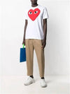 Men's Black Eye Red Double Heart Short Sleeve T-Shirt P1 T026 1 White - COMME DES GARCONS - BALAAN 3