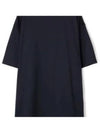 Cotton Crew Neck Short Sleeve T-Shirt Navy - BALENCIAGA - BALAAN 2