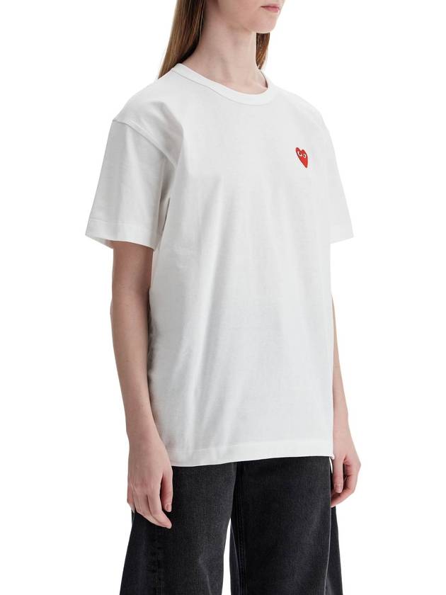 t-shirt cotone bianco con logo cuore rosso unisex - COMME DES GARCONS PLAY - BALAAN 2