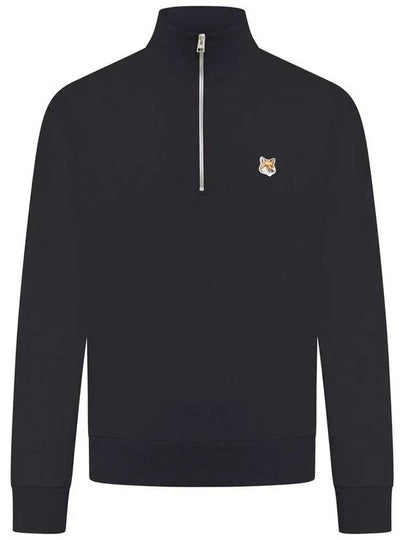 Fox Head Patch Half Zipper Sweatshirt Black - MAISON KITSUNE - BALAAN 2