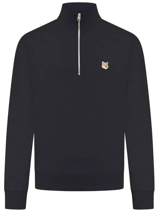 Fox Head Patch Half Zipper Sweatshirt Black - MAISON KITSUNE - BALAAN 2