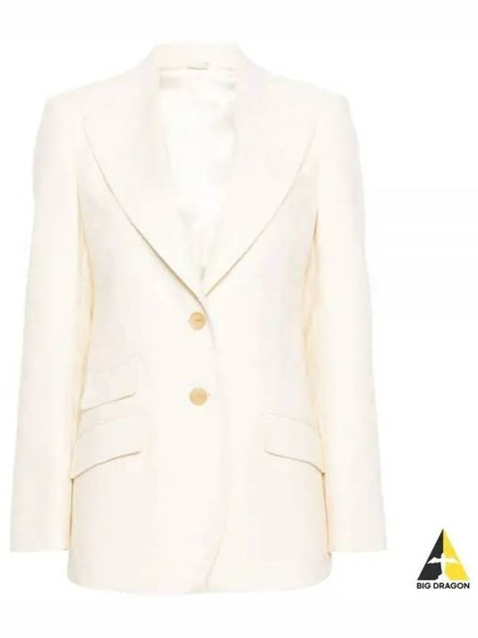 Wool Single-Breasted Blazer Jacket Ivory - GUCCI - BALAAN 2