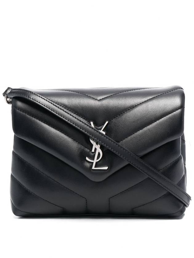 Toy Loulou Strap Shoulder Bag In Quilted Leather Black - SAINT LAURENT - BALAAN 3