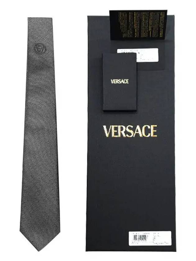 Medusa Silk Tie Grey - VERSACE - BALAAN 6