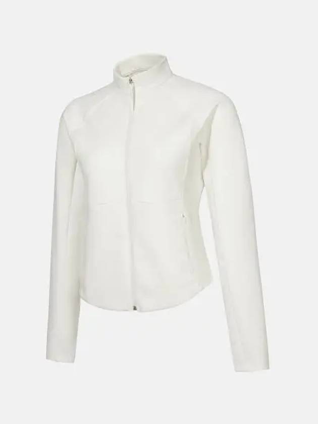 Women s semi crop training jacket ivory SP322TFT74 - DESCENTE - BALAAN 1