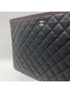 Large Classic Caviar Silver Logo Clutch Bag Black - CHANEL - BALAAN 6