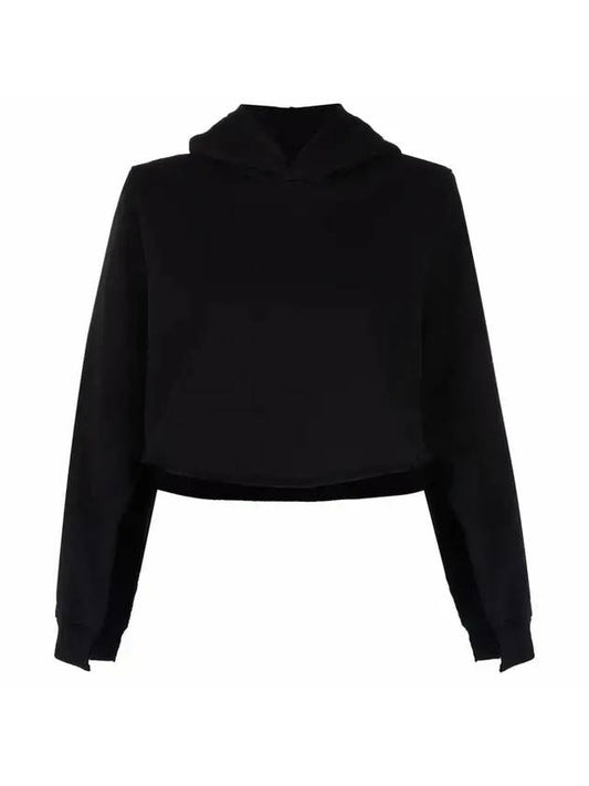 Cropped Cotton Hoodie Top Black - MAISON MARGIELA - BALAAN 1