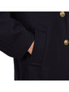 Women's Cocoon Gold Button Patch Single Coat Navy - GOLDEN GOOSE - BALAAN.