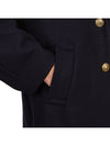 Women's Cocoon Gold Button Patch Single Coat Navy - GOLDEN GOOSE - BALAAN 10