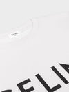 Logo Print Cotton Short Sleeve T-shirt White - CELINE - BALAAN 4