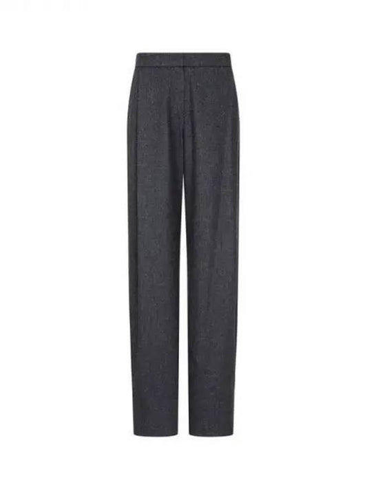 Women s One Tuck Tapered Wool Pants Charcoal Gray 270902 - EMPORIO ARMANI - BALAAN 1