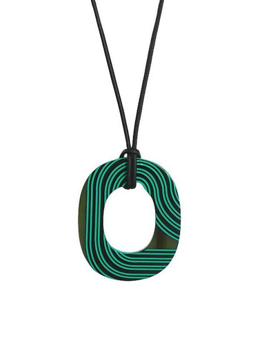 Isthme Pop Small Model Pendant Necklace Green - HERMES - BALAAN 1