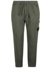 Compass Patch Cotton Jersey Track Pants Dark Green - STONE ISLAND - BALAAN 3