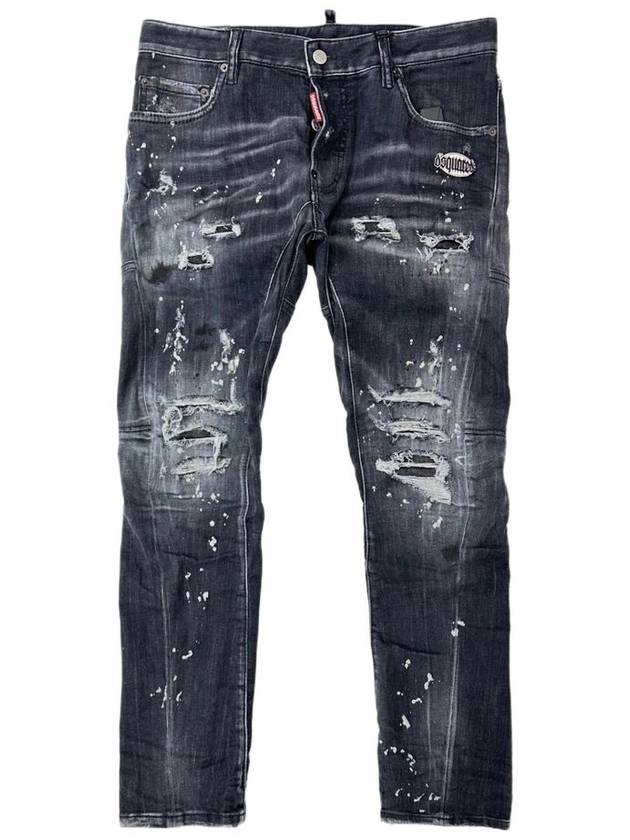 Diamond Studs Wash Tidy Biker Jeans Black - DSQUARED2 - BALAAN 2