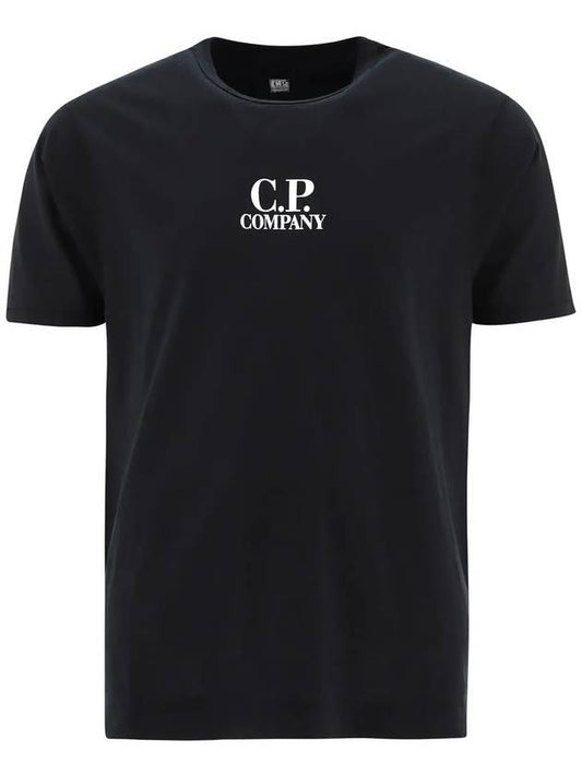 Logo Crew Neck Short Sleeve T-Shirt Black - CP COMPANY - BALAAN 1