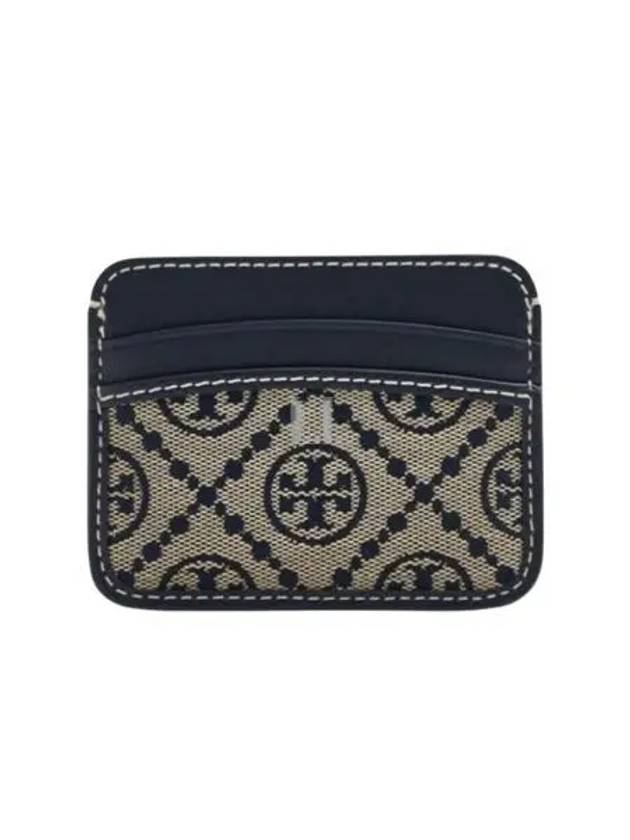 T Monogram Jacquard Card Wallet Navy - TORY BURCH - BALAAN 2