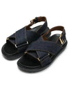 Fussbet Buckle Denim Sandals Navy - MARNI - BALAAN 3