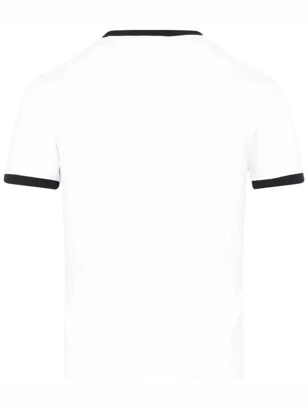 Contrast Signature Short Sleeve T-Shirt White - COURREGES - BALAAN 4