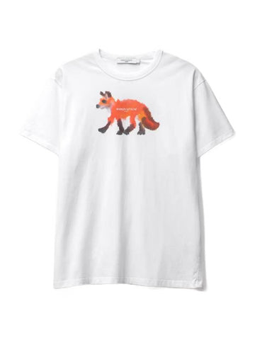 Fox Print Short Sleeve T-shirt White - MAISON KITSUNE - BALAAN 1