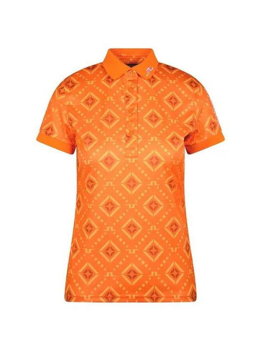 Golf Tour Tech Print Polo GWJT08086 I175 Women's Tour Tech Print Polo - J.LINDEBERG - BALAAN 2