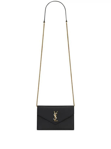 Cassandre Envelope Chain Shoulder Bag Black - SAINT LAURENT - BALAAN 1