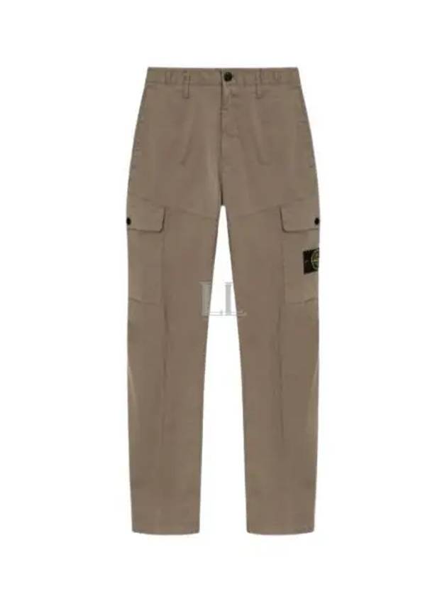 33908 Organic Cotton Satin Stretch Cargo Straight Pants Brown - STONE ISLAND - BALAAN 2