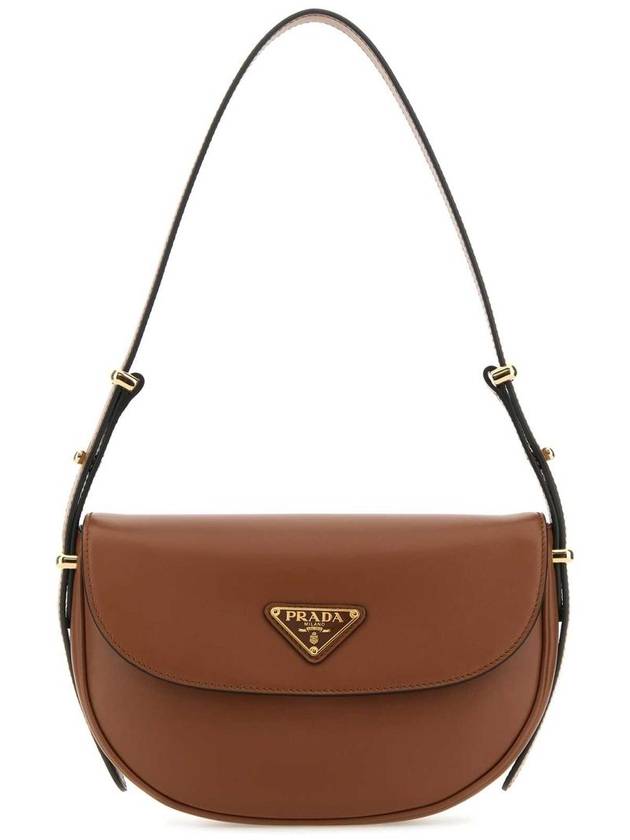 Arque Leather Shoulder Bag Brown - PRADA - BALAAN 2