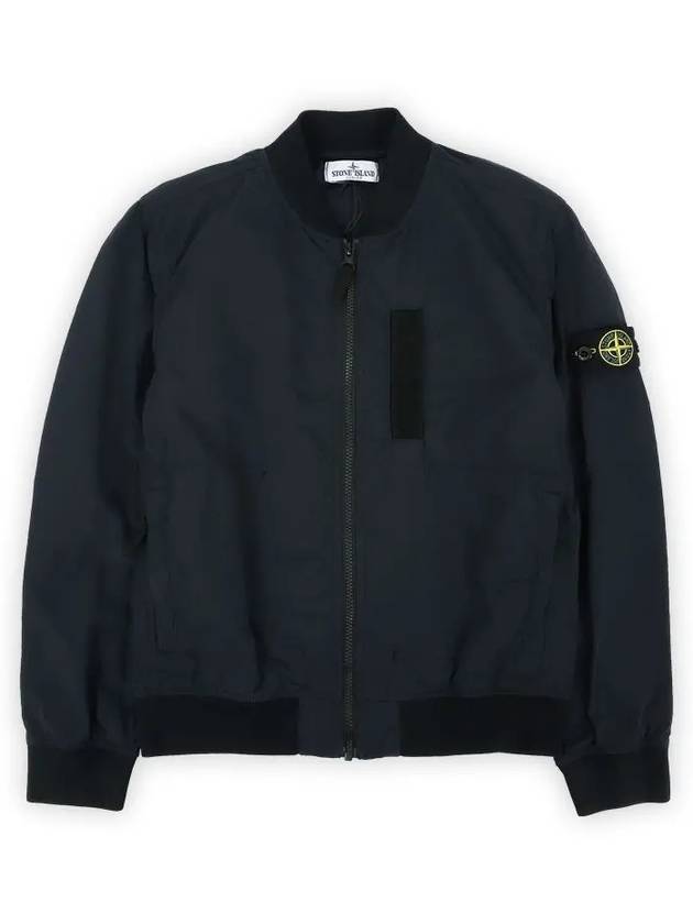 Kids Garment Dyed Cotton Nylon Bomber Jacket Navy - STONE ISLAND - BALAAN 3