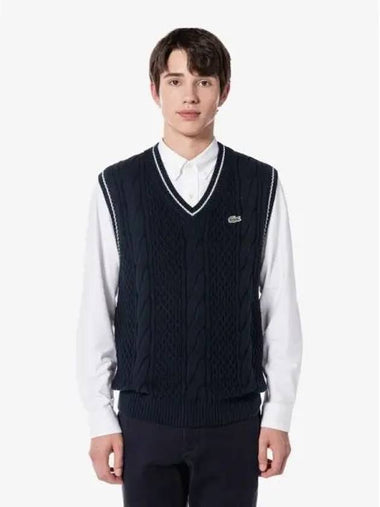 Men s Tipping Point Cable Vest AF712E 54NH HD Domestic Product GQ2N24082229397 - LACOSTE - BALAAN 1