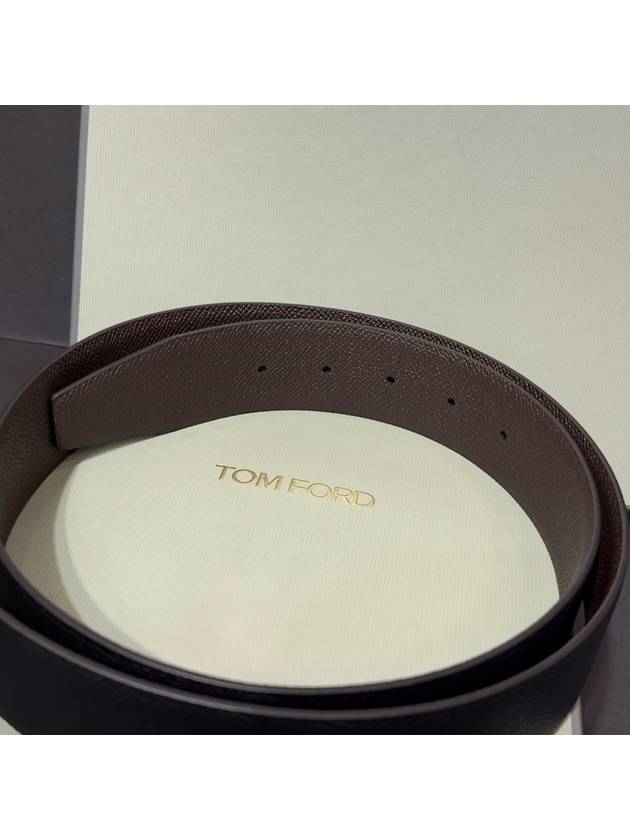 T buckle reversible twoway belt black brown - TOM FORD - BALAAN 3