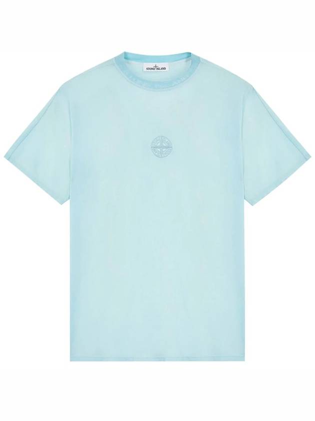 Compass Motif Cotton Short Sleeve T-Shirt Light Blue - STONE ISLAND - BALAAN 2